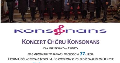Koncert chóru Konsonans dla mieszkańców Ornety