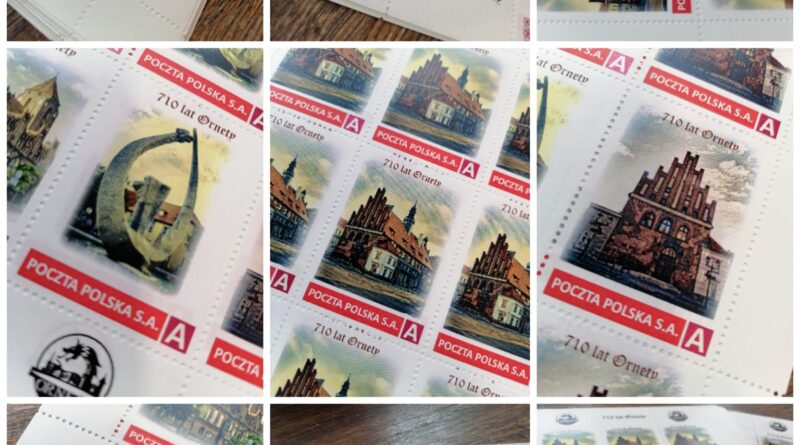 Znaczki pocztowe z okazji 710-lecia nadania praw miejskich Ornecie